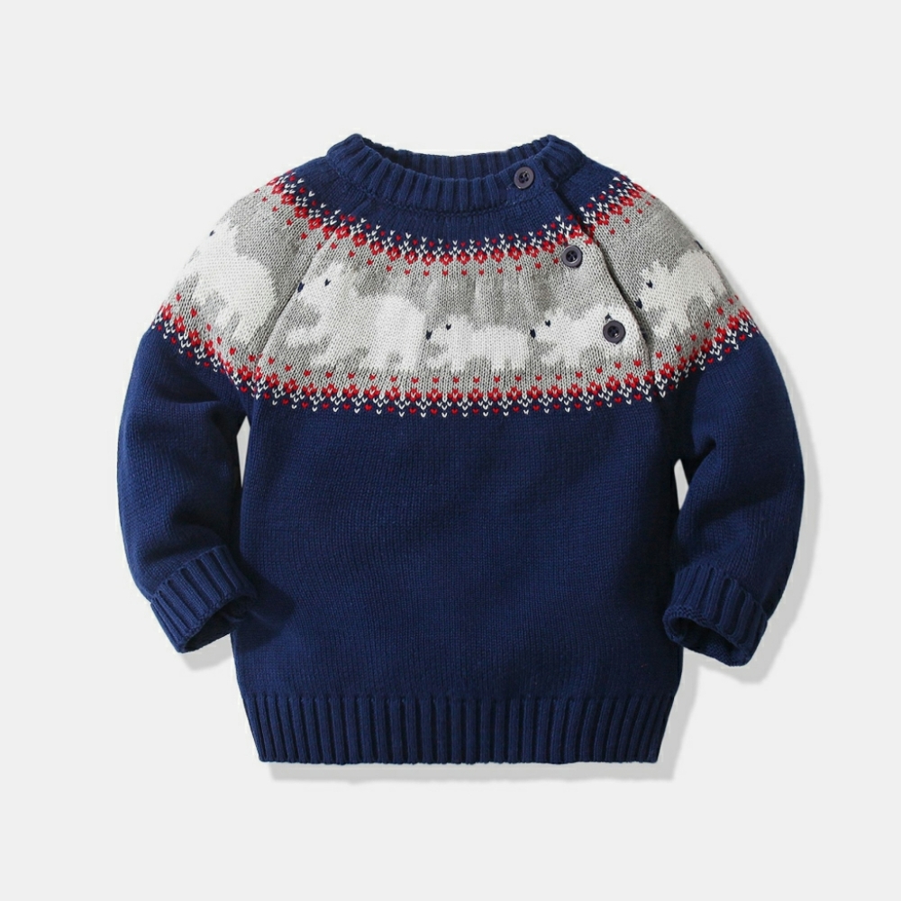 Kids Polar Bear Christmas Pullover Sweater